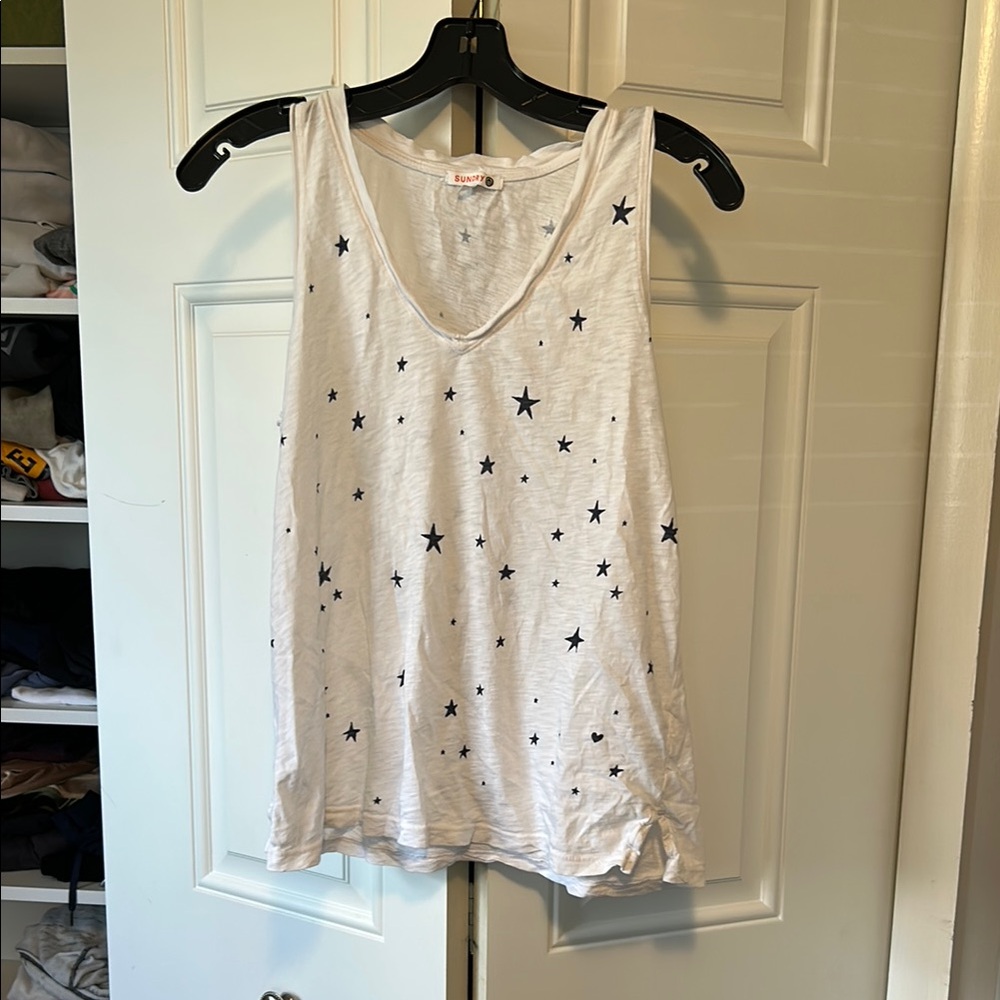 Sundry sleeveless shallow v neck casual top